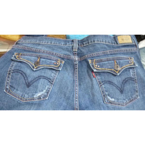 Levi-Womens-Blue-Denim-Jeans-Size-12-Flared